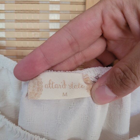 Altar'd State Ruffle Cream-Colored Blouse - Picture 2 of 4